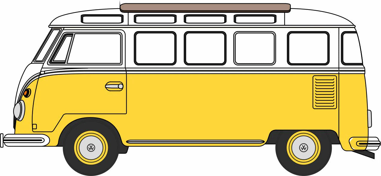 VW T1 Samba Bus Yellow/White