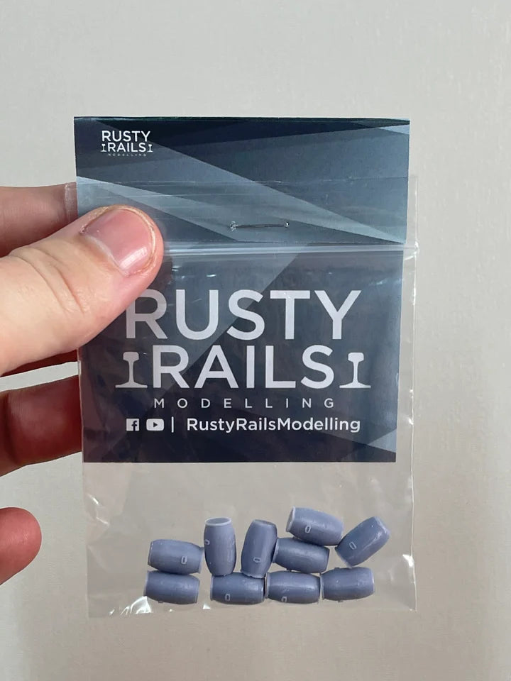 OO Gauge Chemical Drums (Pack of 10) - Unpainted