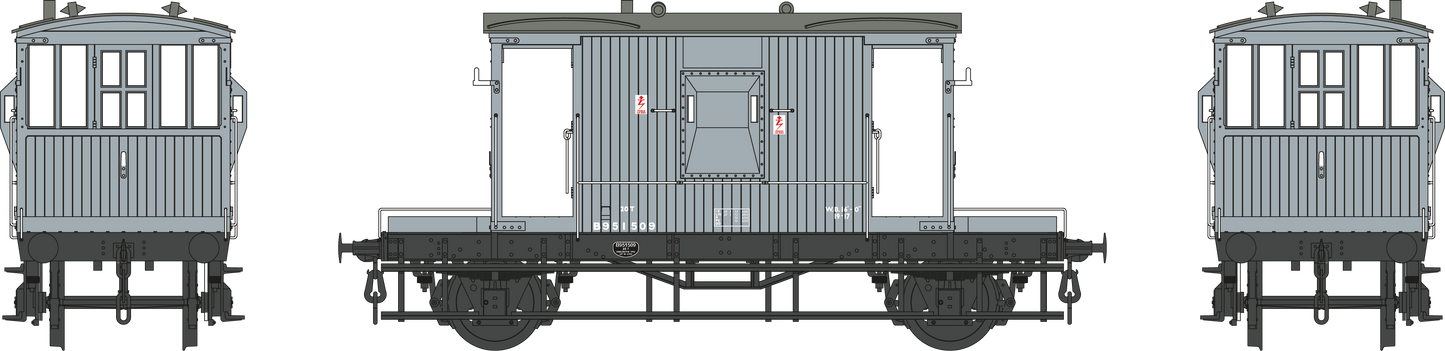 BR 20T Brake Van Diagram 1/506 B951509 BR Grey