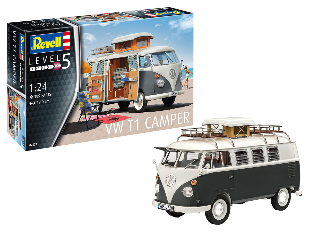 Revell 07674 VW T1 Camper (1:24 Scale) Model Kit – Rails of Sheffield