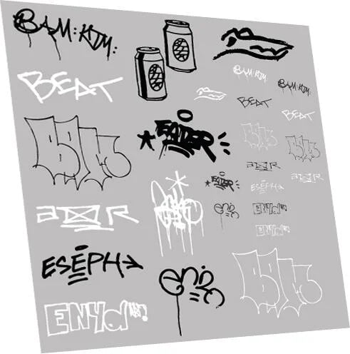 RT-7-8952 RAILTEC 7-8952 Graffiti: tags pack #2