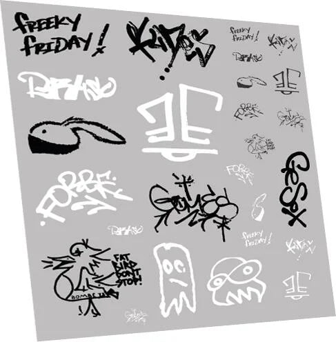 RT-7-8954 RAILTEC 7-8954 Graffiti: tags pack #4
