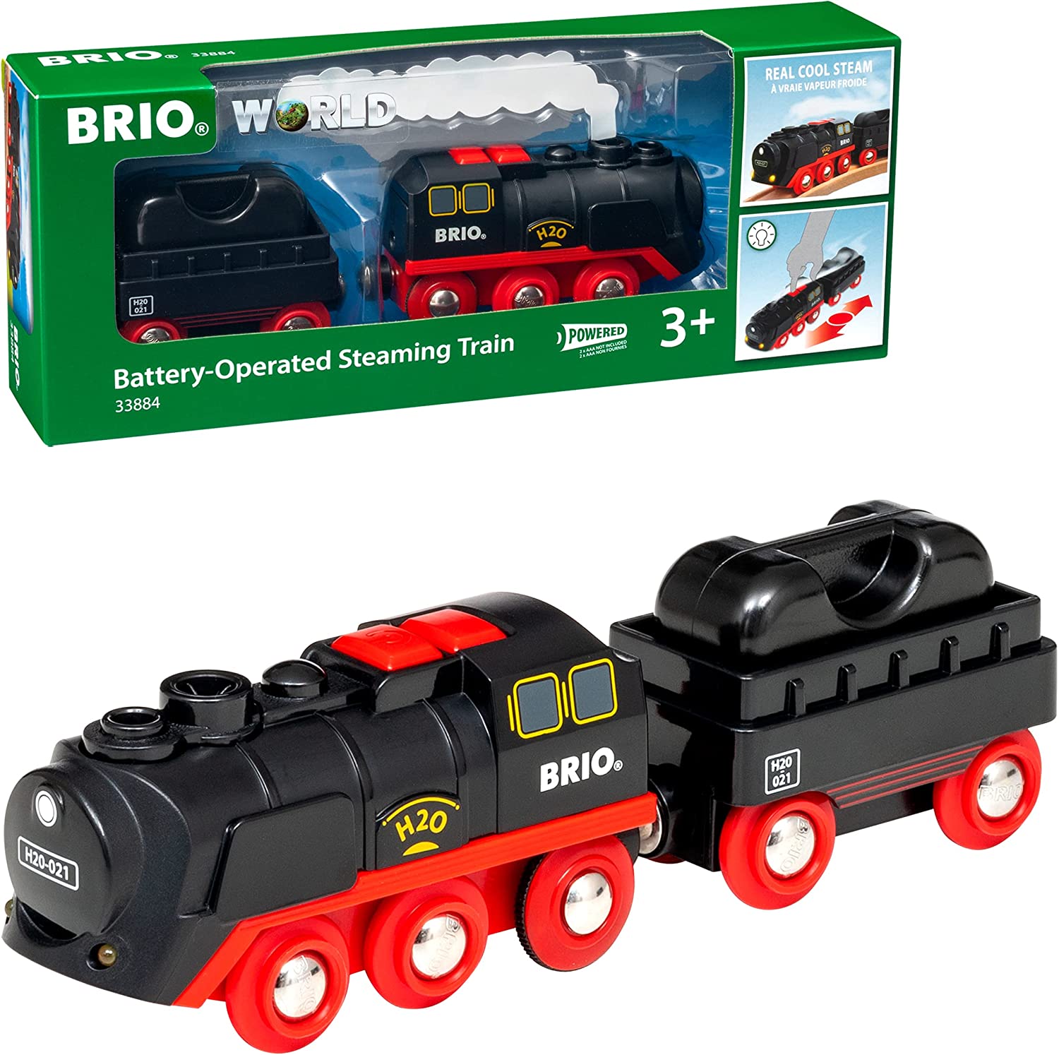 Brio 33884 Brio World Battery-Operated Steaming Train – Rails