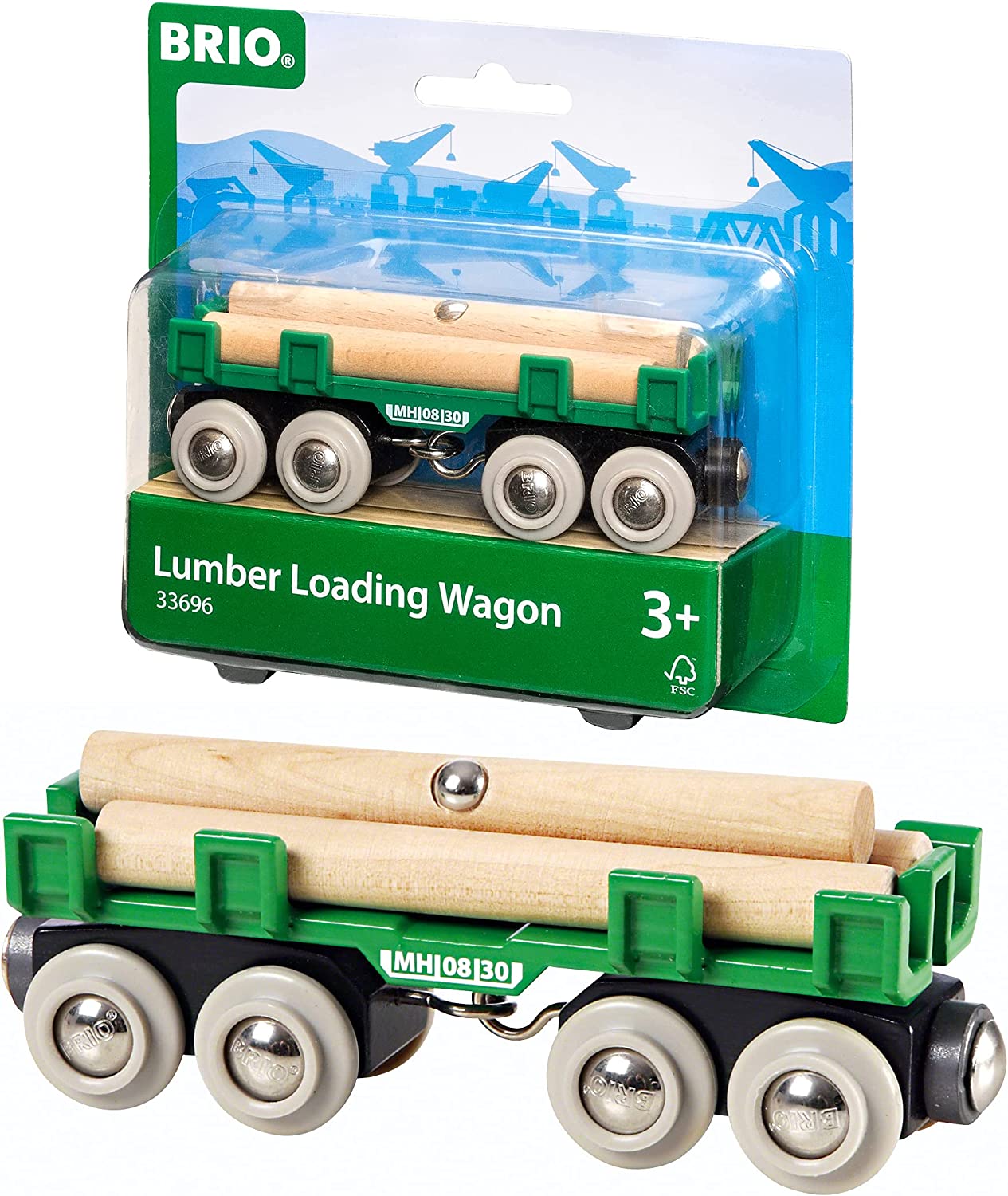 Brio 33696 BRIO WORLD Lumber Loading Wagon – Rails