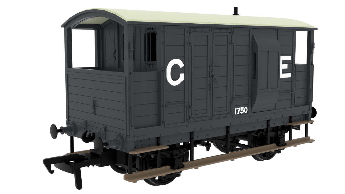820005 LSWR/WD 20T Brake Van - No. 1750 GER Grey