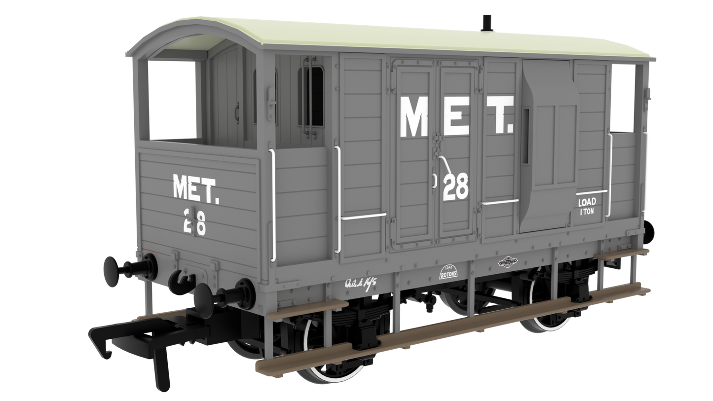 820007 LSWR/WD 20T Brake Van - No. 28 Metropolitan Grey