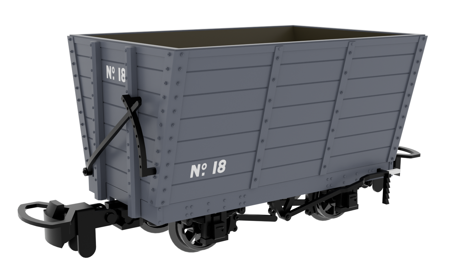 833004 Wooden Hopper - Plain Dark Grey No. 18