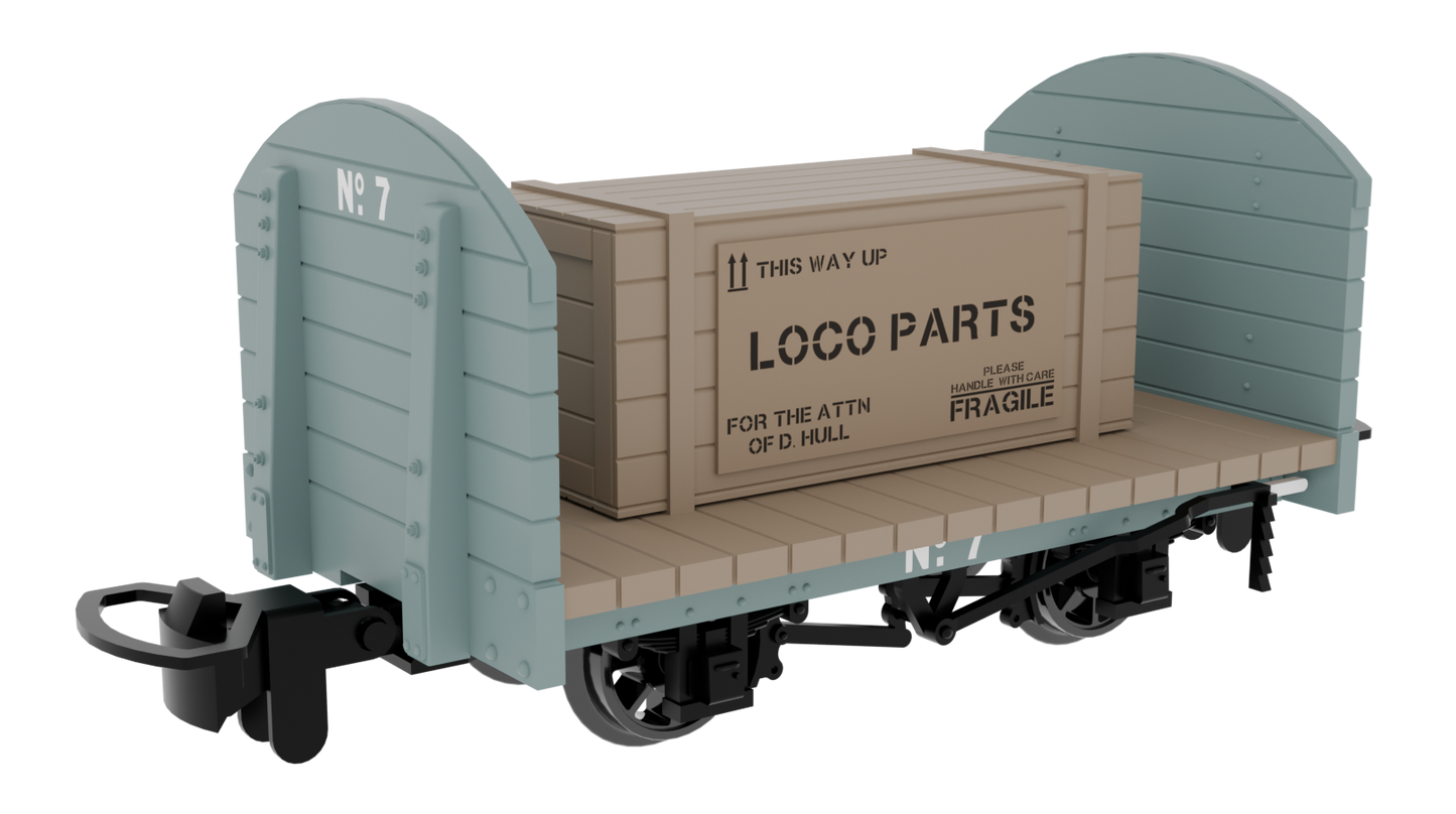 833203 Round Ended Flat - Plain Grey No. 7 (with removable crate)