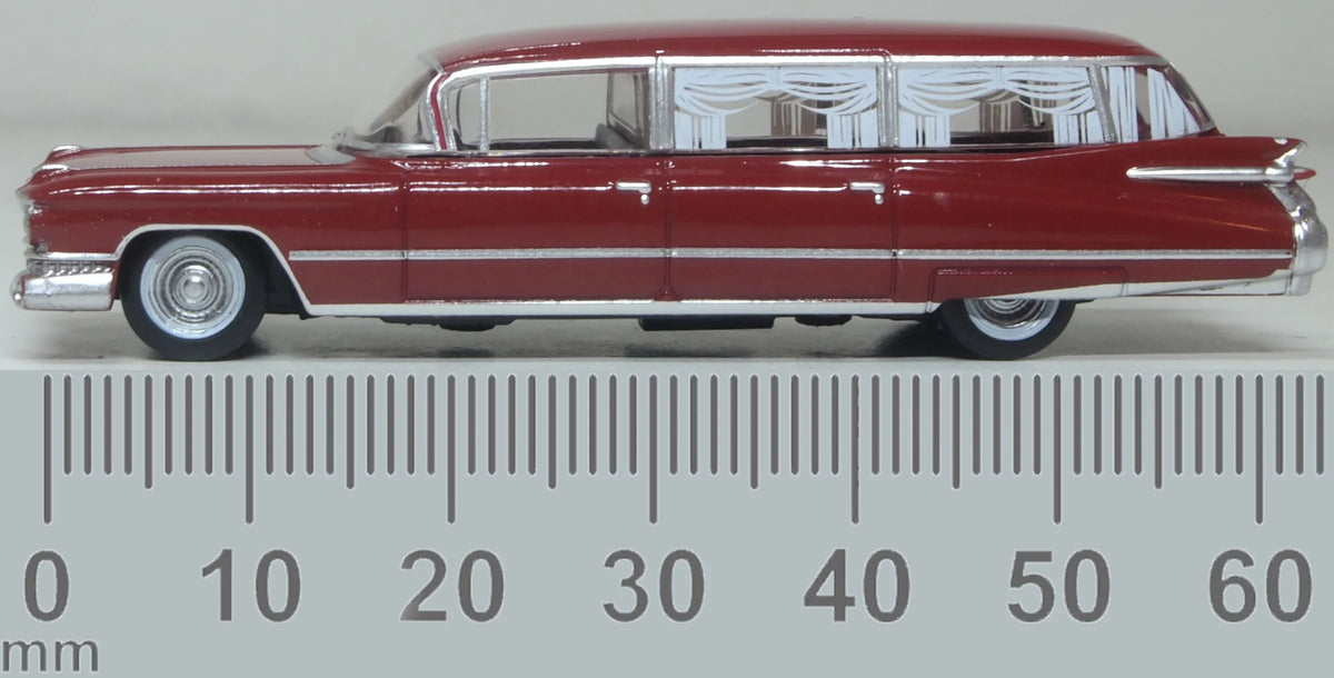 87CM59002 1:100 Scale 1959 Cadillac Miller-Meteor Futura Limousine Seminole Red