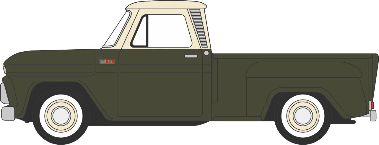1965 Chevrolet Stepside Pickup Dark Green/Ivory