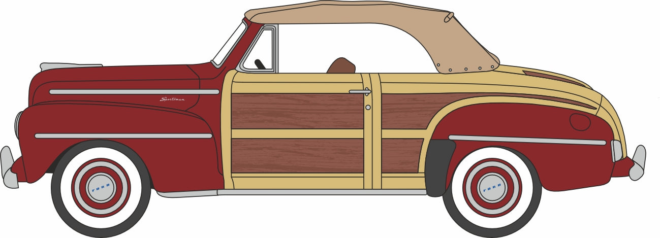 87FS47001 Ford Sportsman Convertible 1946/8 (Roof Up) Pheasant Red
