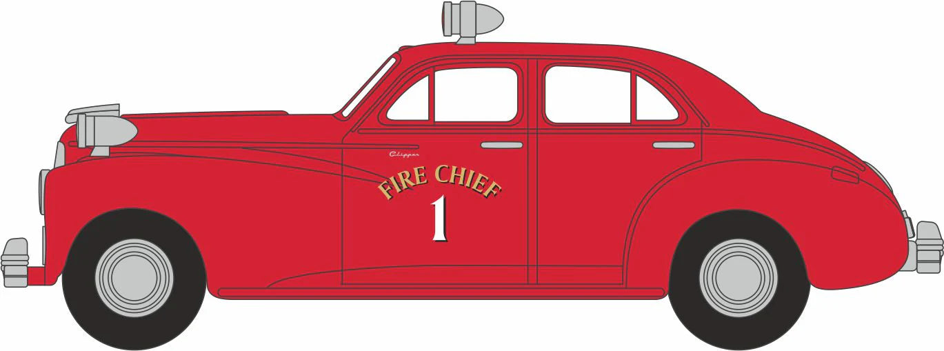 87PC42003 1942 Packard Clipper Touring Sedan Fire Chief