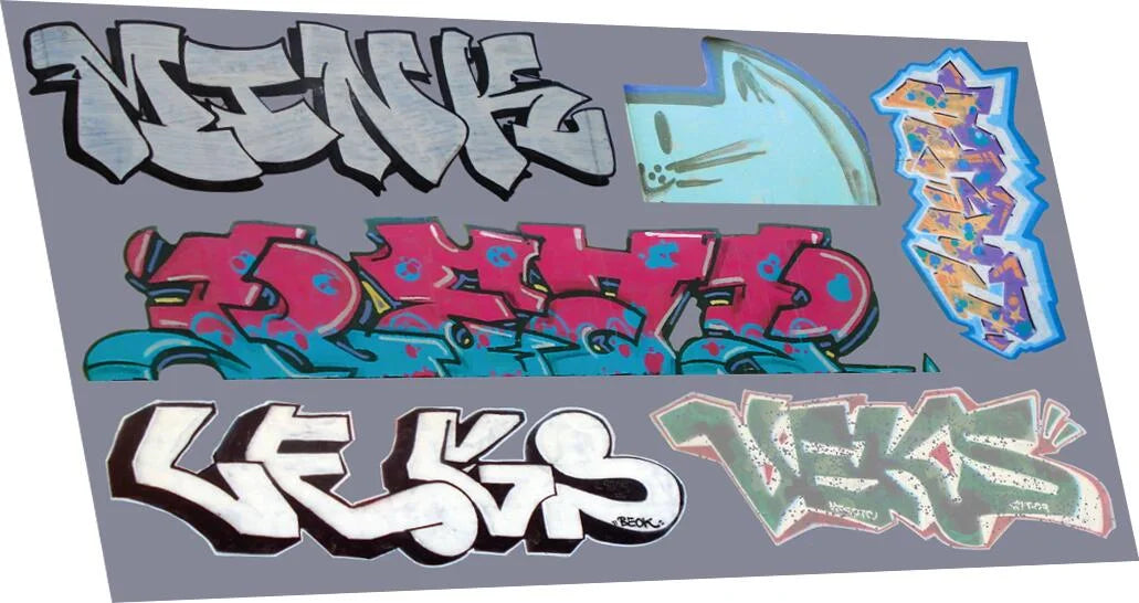 Graffiti: Artistic C (Suits Larger Wagons) Waterslide Decals