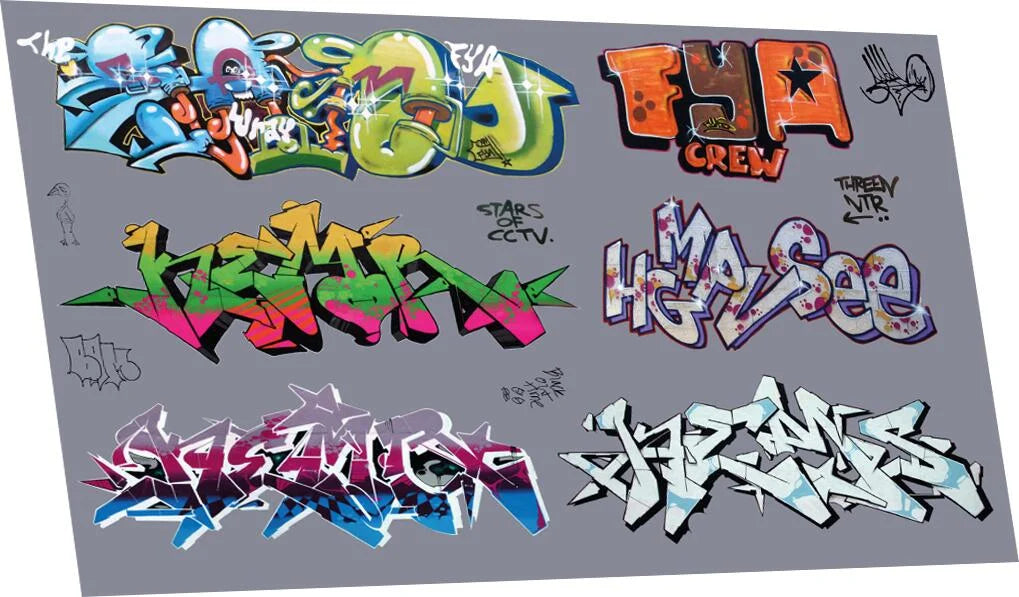 Graffiti: Artistic F (Suits Larger Wagons) Waterslide Decals