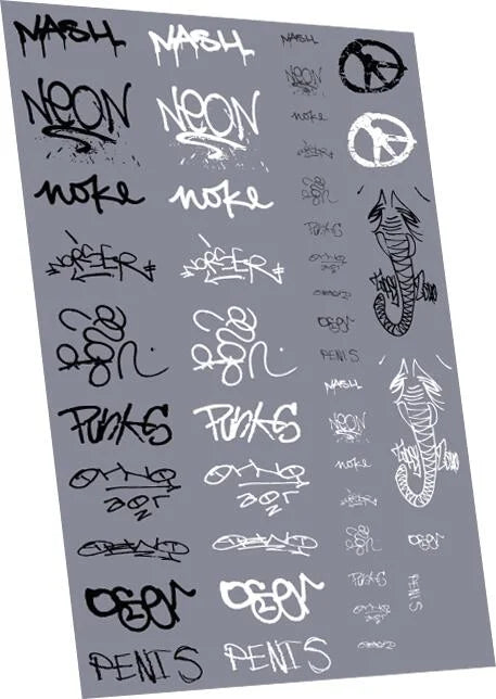 Graffiti: Tags Pack 10 Waterslide Decals