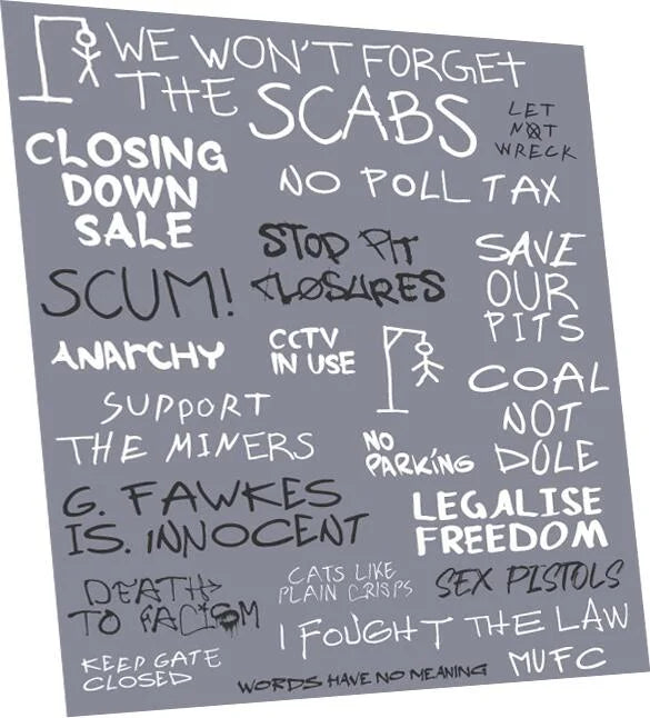 Political graffiti: 1980s OO Gauge Waterslide Decals