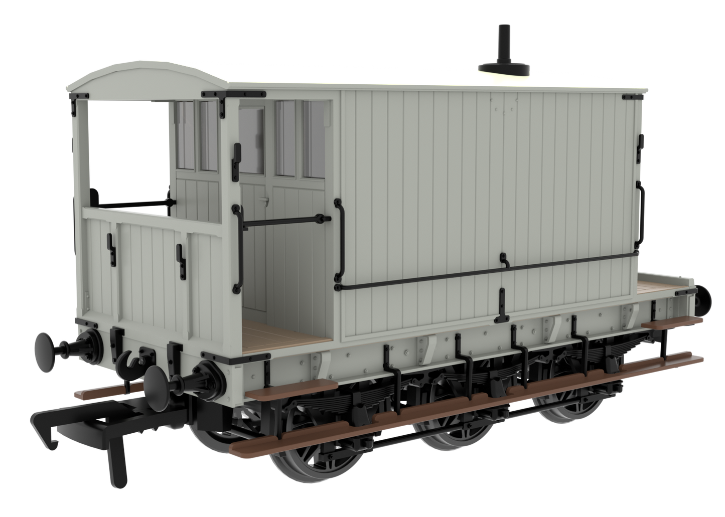 931026 SECR 6 Wheel Brake Van - Plain Light Grey