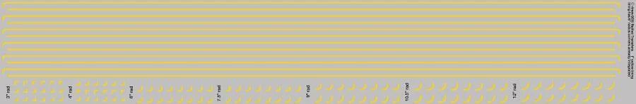 RT-4-9511 1" yellow lining (0.33mm thick) OO Gauge Waterslide Decal Transfer