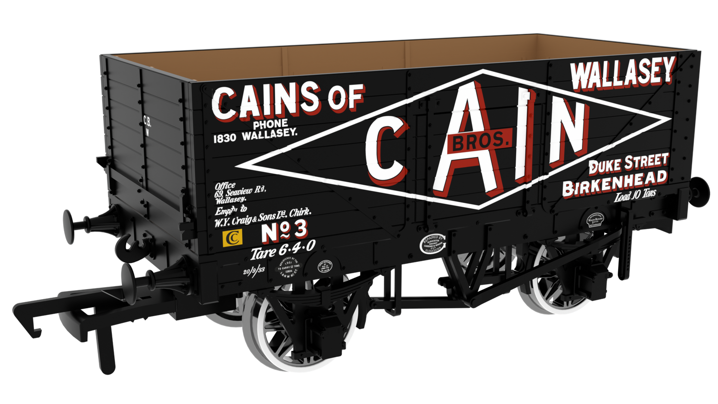 7 Plank 1907 Railway Clearing House Private Owner Open Wagon Cain Bros. No.3