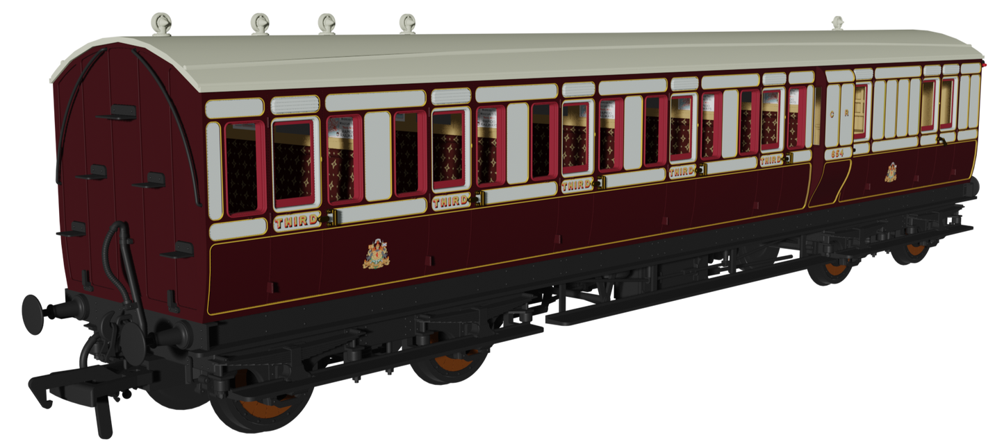 ‘Evolution’ 48’ Caledonian Railway Purple Madder and White Brake third No.654