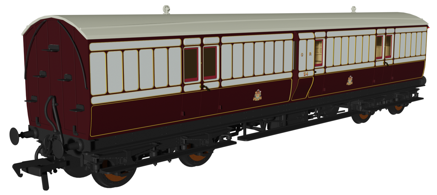 ‘Evolution’ 48’ Caledonian Railway Purple Madder and White Full brake No.34