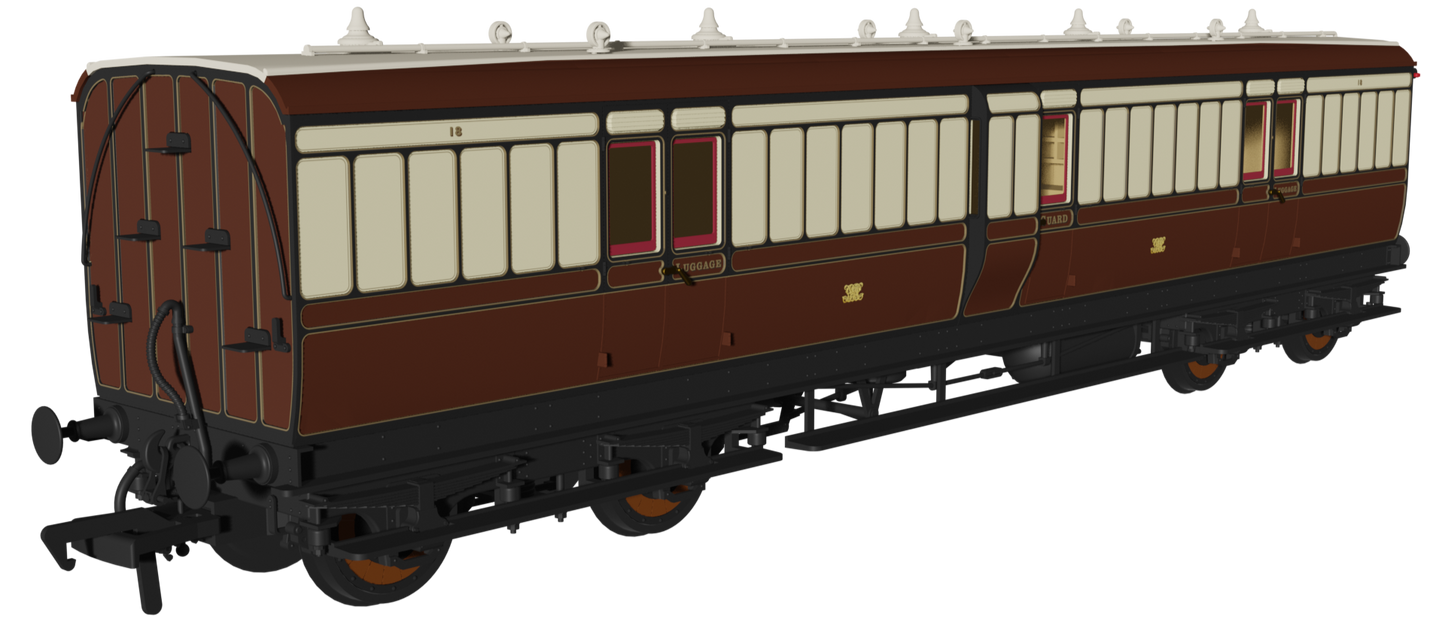 ‘Evolution’ 48’ Great Western Railway Chocolate and Cream (Early Monogram) Full brake No.18