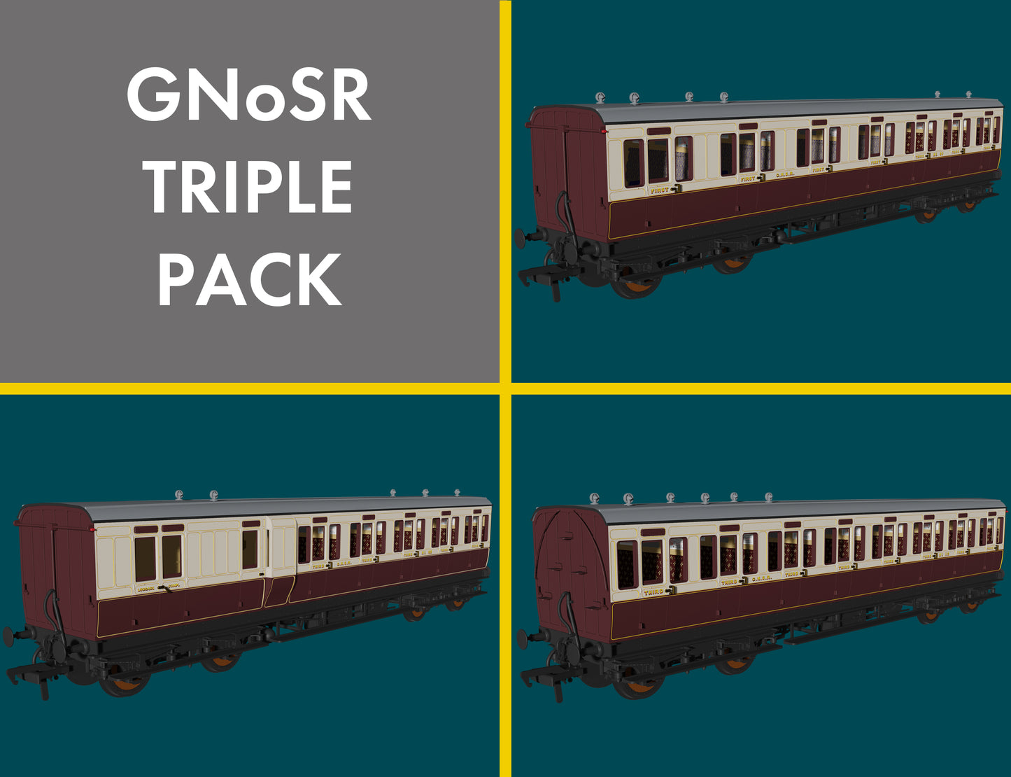 'Evolution' 48' GNoSR Non-Corridor Carriage No.69, 112 & 60 Triple Pack