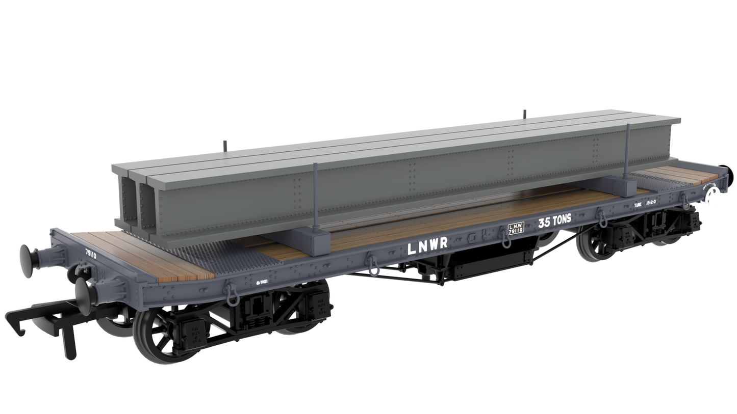 WD 35T Rectank No.79110 LNWR Grey (Girder Load on Bolsters)