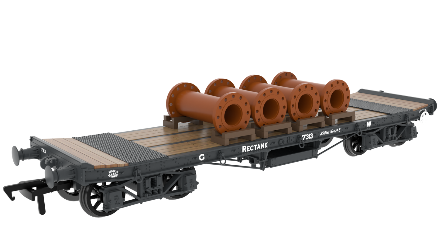 WD 35T Rectank No.17313 GWR Grey (Pipe Load)