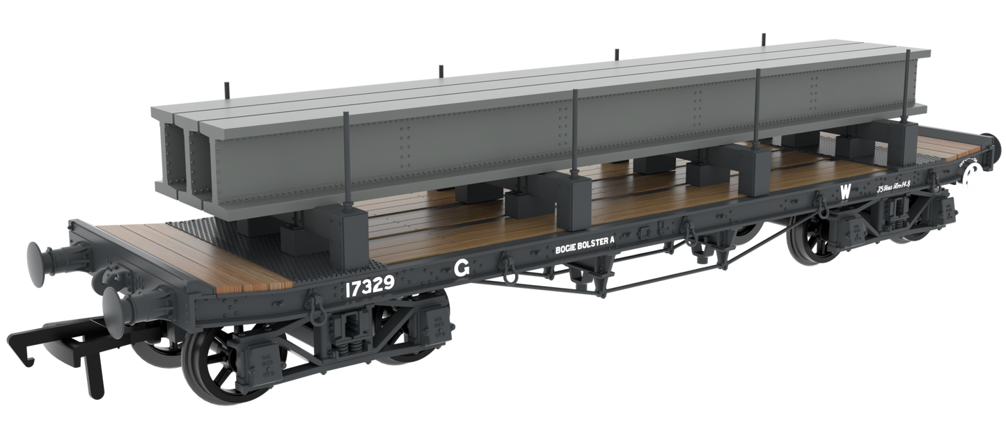 985009 WD 35T Rectank No.17329 GWR Grey 1940s (Girder Load on Bolsters)
