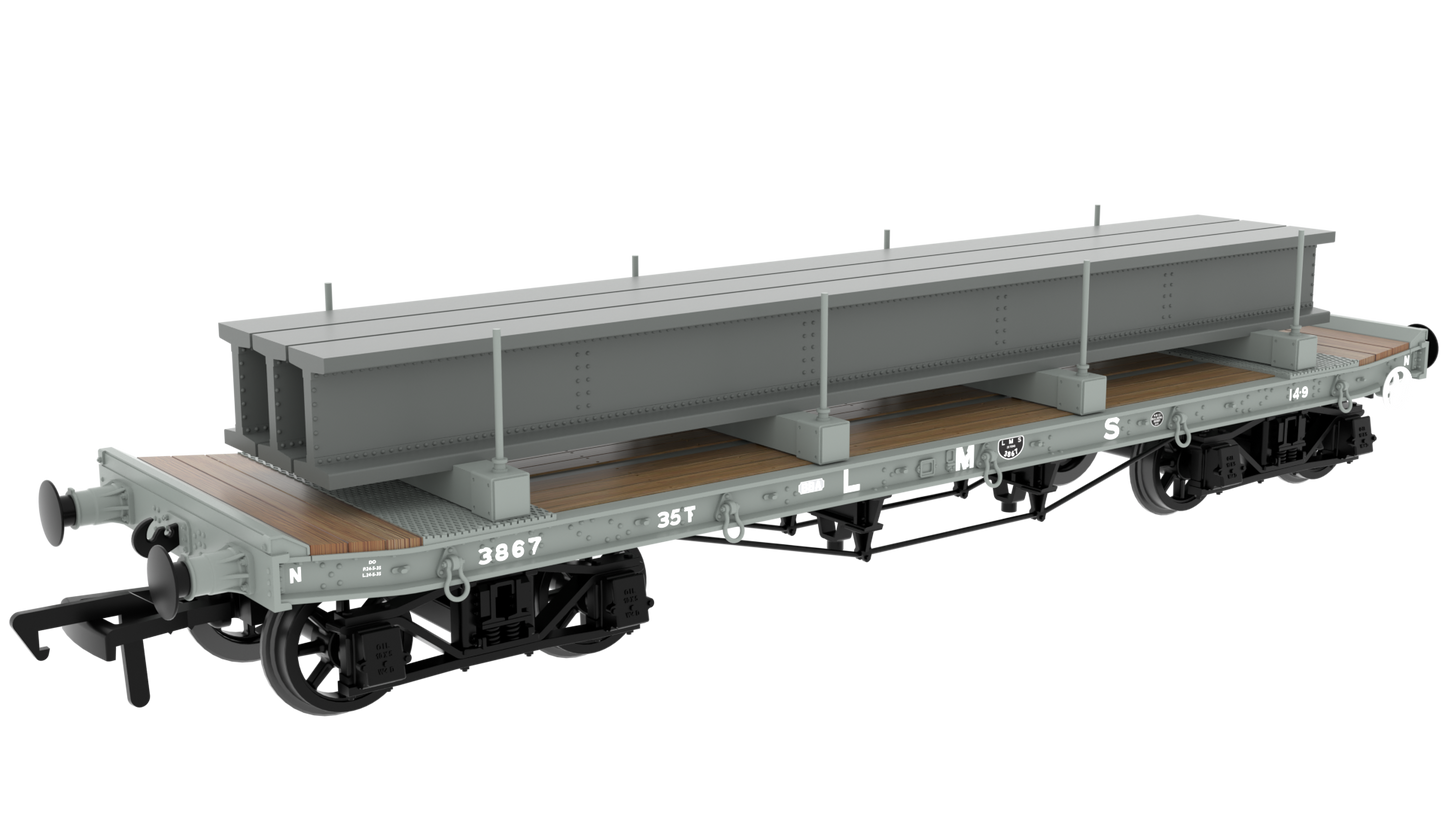 WD 35T Rectank No.3867 LMS Grey (Girder Load on Bolsters)