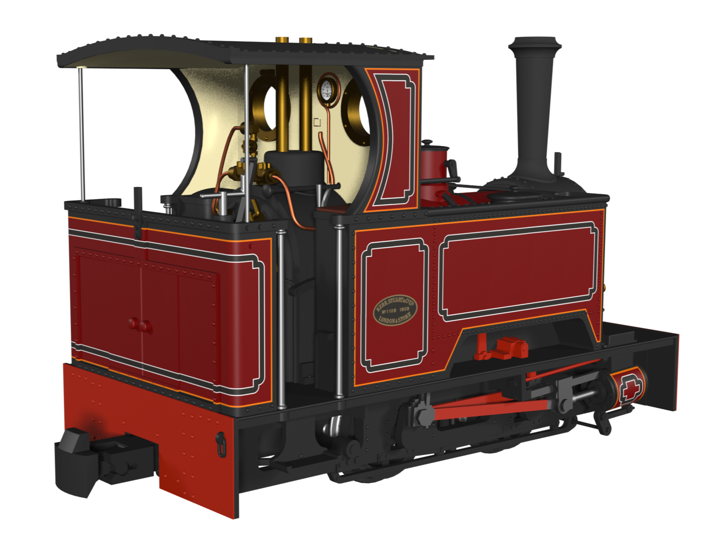 986703 Sirdar Class 0-4-0 Kerr, Stuart & Co. Short-Tank 'What If' - FR Lined Red Steam Locomotive - DCC Fitted