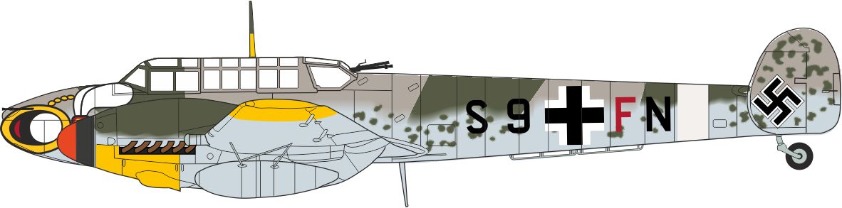 AC115 Messerschmitt Bf 110G II. ZG 1 Wespe Montecorvino Italy 1943