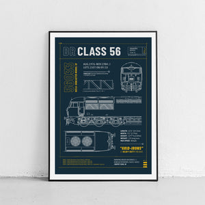 The Class 56 Technical Drawing Specification Railway Print