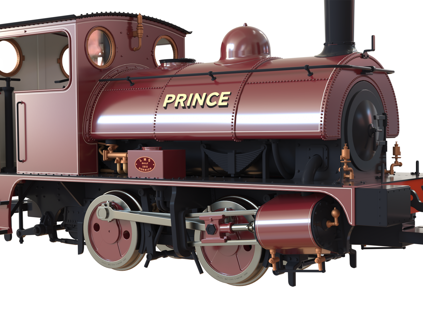 LYR 'Pug' 0-4-0ST "Prince" United Glass Bottle Manufacturer Lined Red Steam Locomotive - DCC Sound