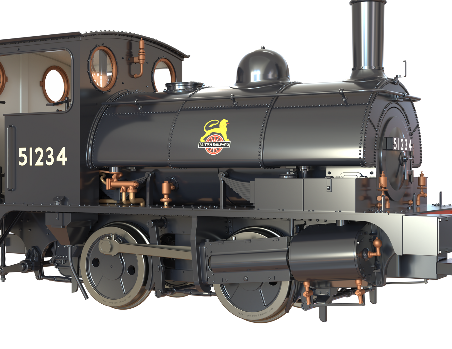 LYR 'Pug' 0-4-0ST 51234 BR Black Early Emblems Steam Locomotive - DCC Sound