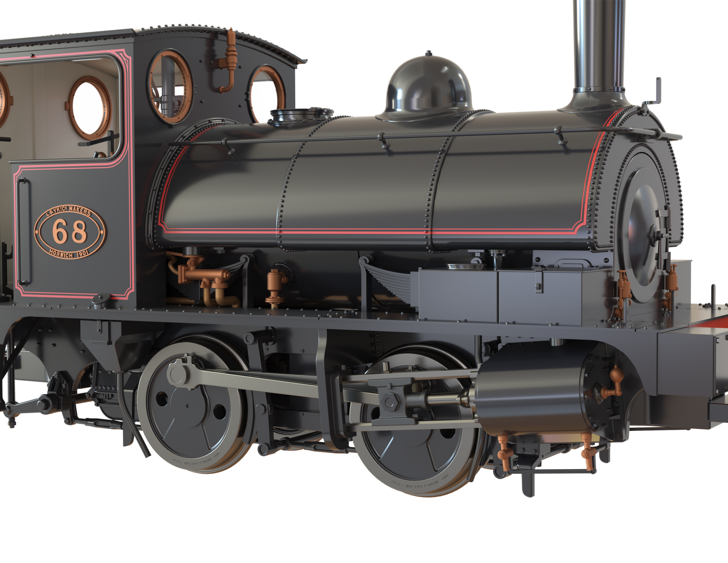 LYR 'Pug' 0-4-0ST 68 LYR Lined Black (as preserved) Steam Locomotive