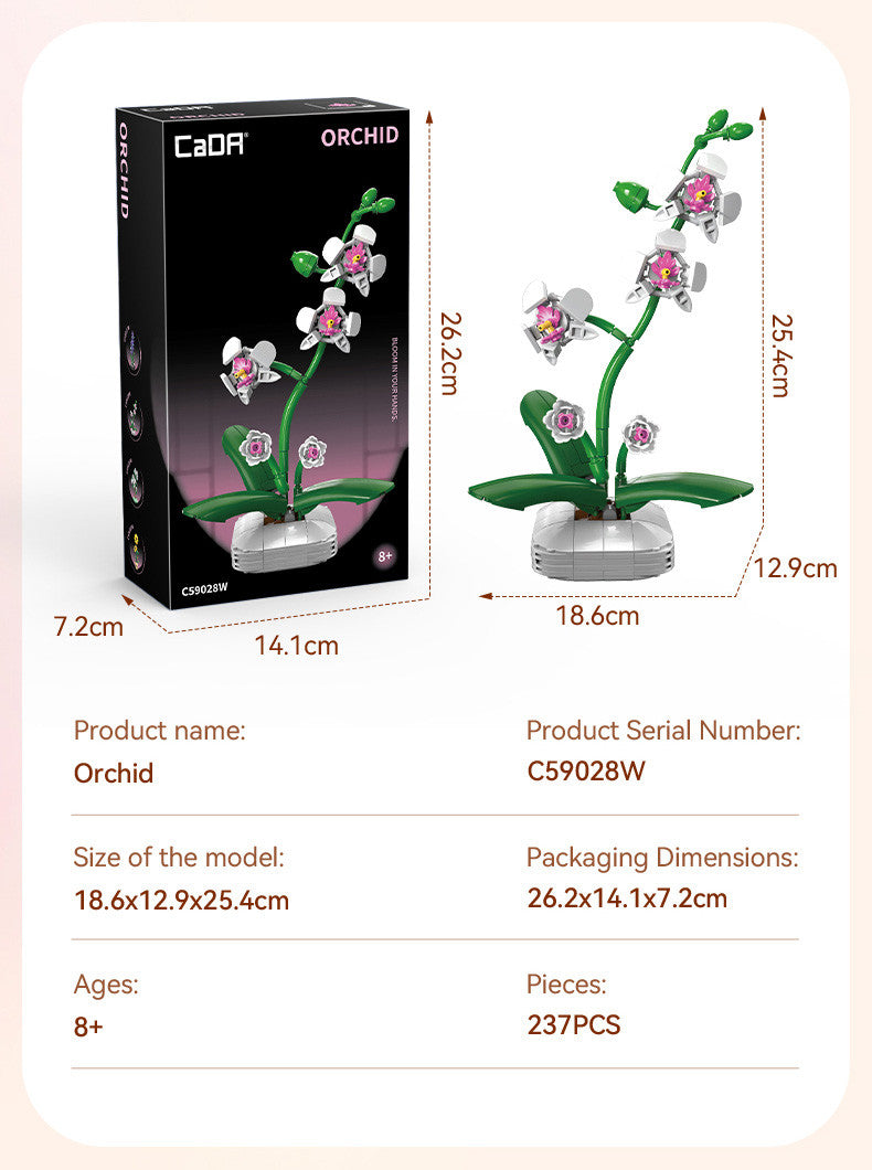 C59028W Orchid Building Block Planter - 237 pcs