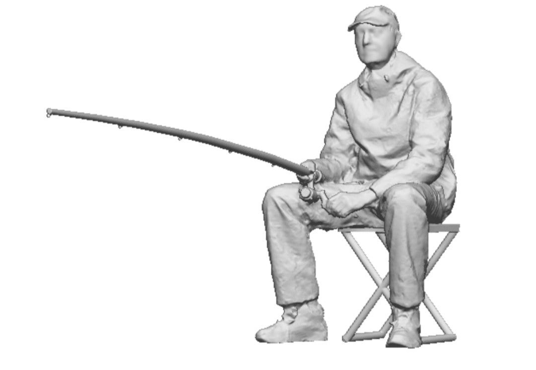 N Gauge - Town & Country - Seated Fisherman