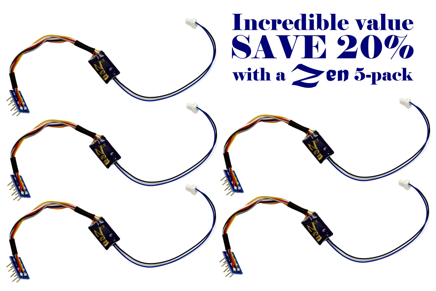 Zen Blue+ Decoder: Super THIN 8 Pin NANO Wired 2 Function (5-pack)