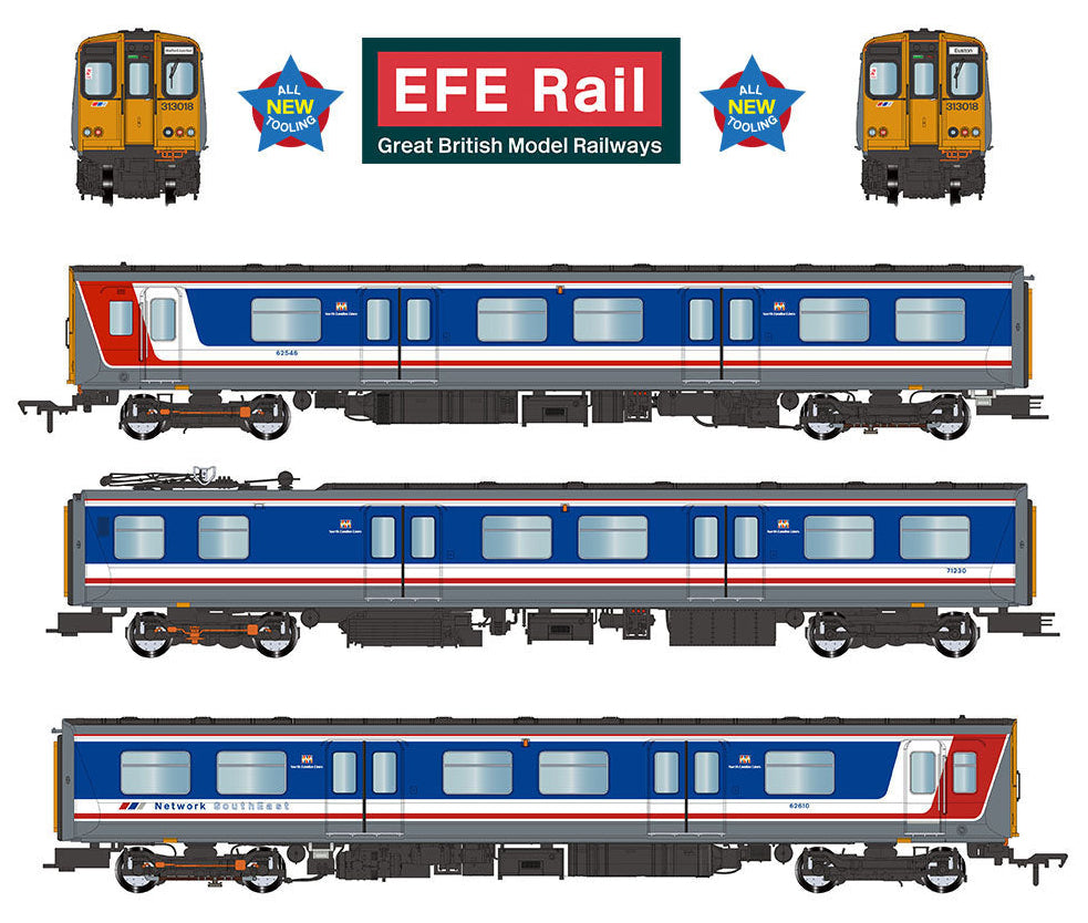 E81001 Class 313 3-Car EMU 313034 BR Blue & Grey main image 1