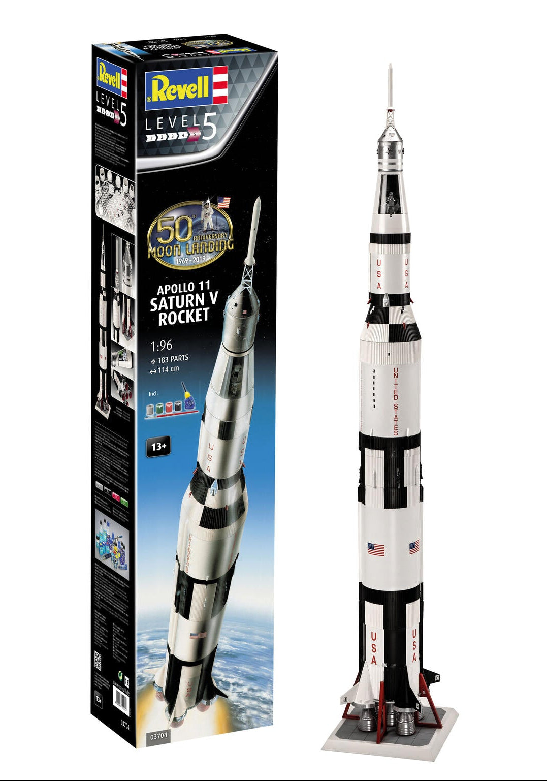 Revell 03704 Apollo 11 Saturn V Rocket Model Kit – Rails