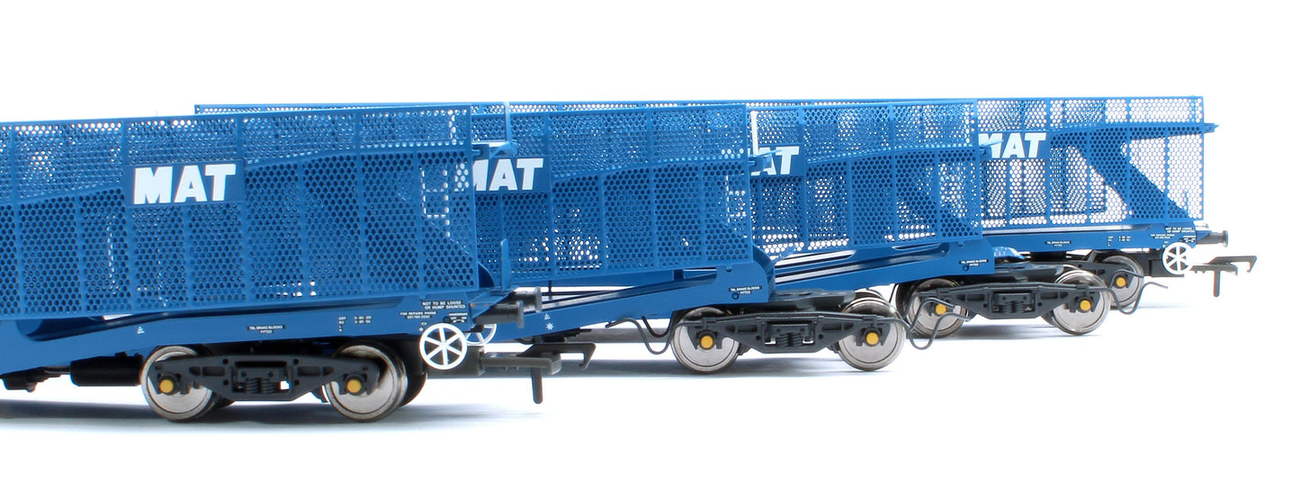 Pre-Owned RT-OO-CAR4-436B Quad set Cartic-4 car carrier - MAT blue with mesh screens (set B)