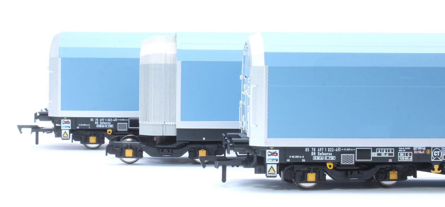 OO/4mm 5-car Arbel WIA car carrier with RfD squadron branding. Wagon 85 70 4971 022-4