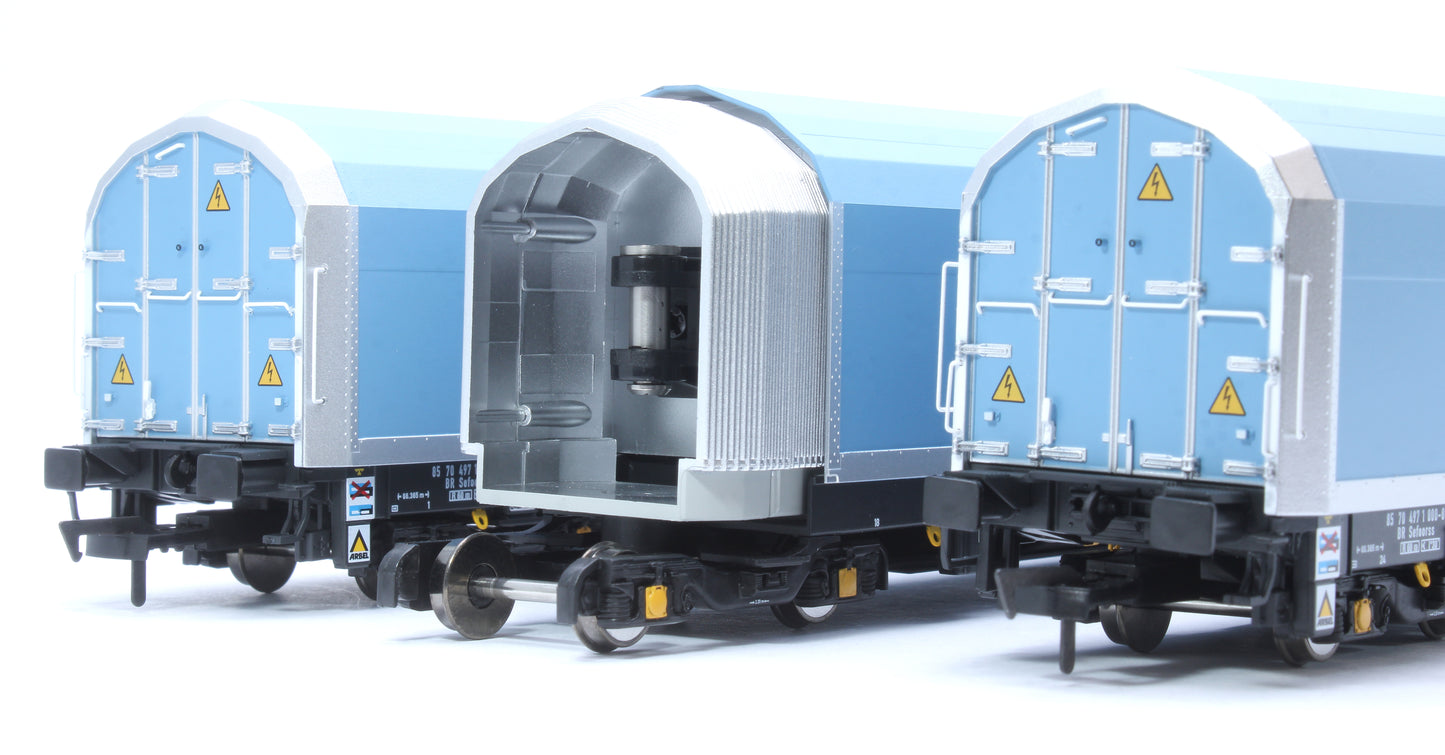 OO/4mm 5-car Arbel WIA car carrier with RfD squadron and ACE branding. Wagon 85 70 4971 000-0