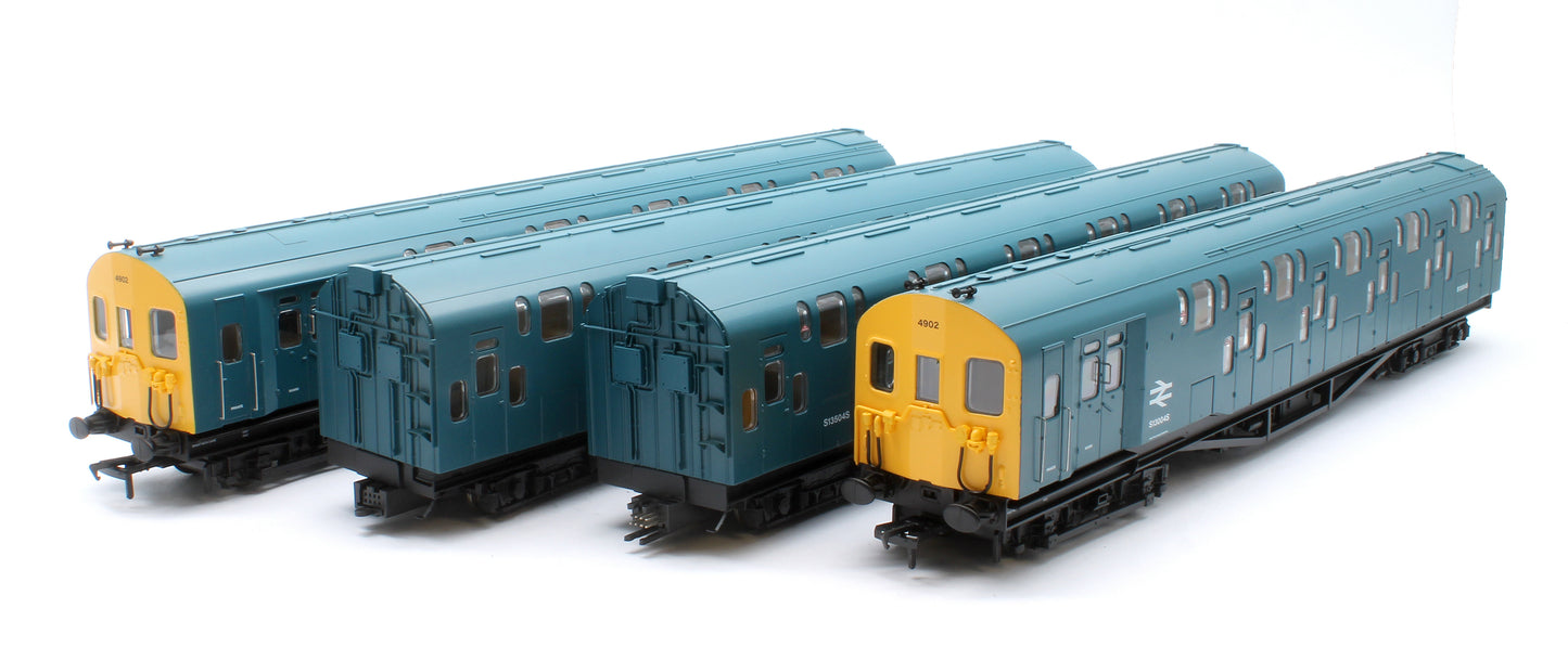 Bulleid Class 4DD Double Decker 4 Car EMU 4002/4902 BR Blue with Full Yellow Ends - Sound Fitted