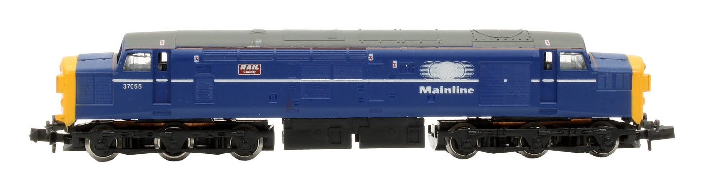 Pre-Owned 803D Class 37/0 Split Headcode Mainline Blue 37055 'RAIL Celebrity' Diesel Locomotive