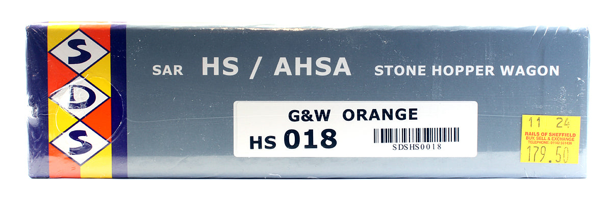 HS 018 Pre-Owned Set Of 5 HS / AHSA Stone Hopper Wagons G&W Orange
