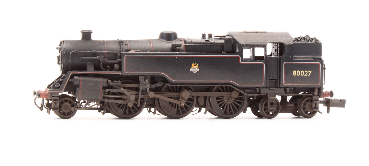 Pre-Owned Standard Class 4MT 80027 BR Lined Black Early Emblem Steam Locomotive - DCC Fitted - Custom Weathered