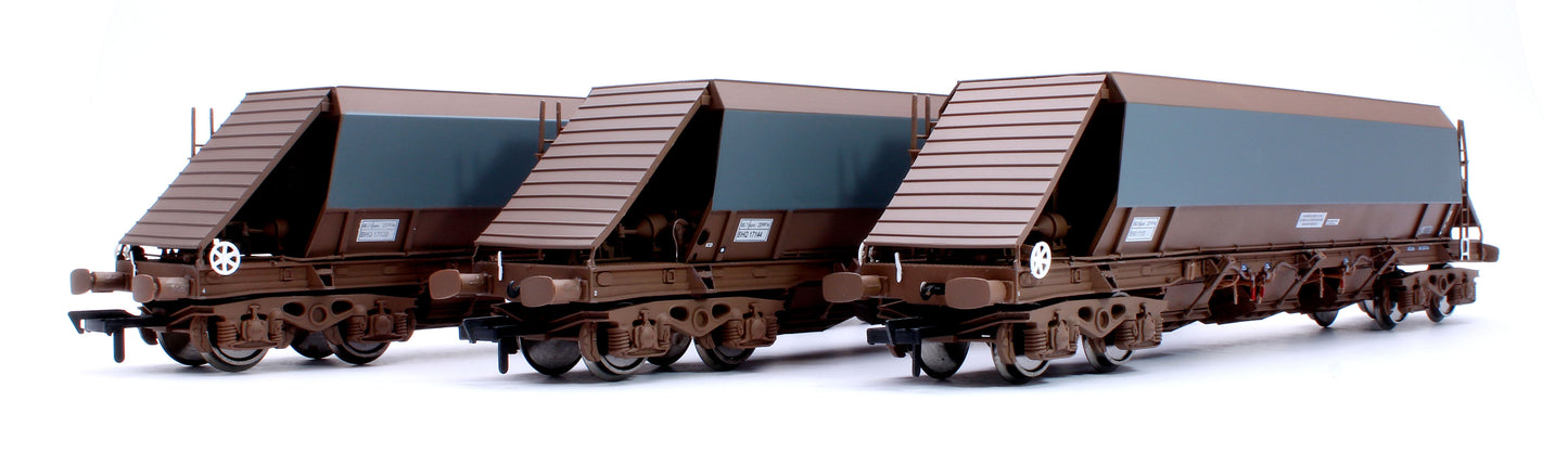 Modern Unbranded (Grey) Bardon PHA/JGA Hopper Wagon - Weathered (Triple Pack)